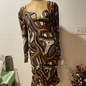 NWT $228 Earth Tones Brown Elimma Dress CONDITIONS APPLY ANTHROPOLOGIE S…